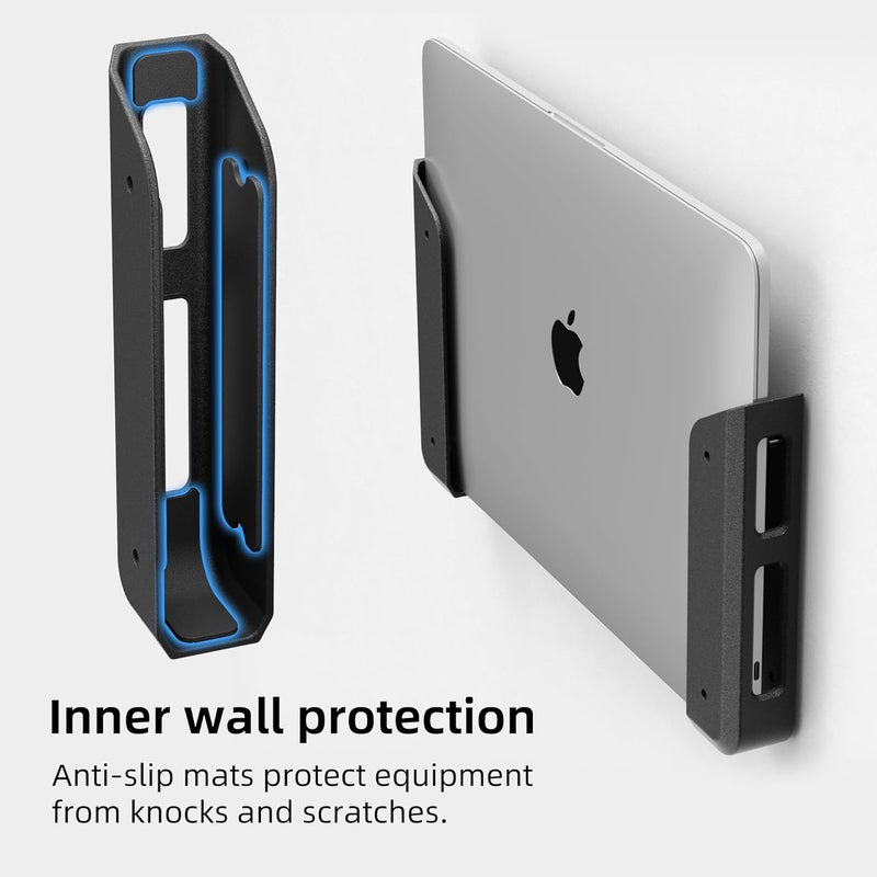 ELETIUO Wall & Under Desk Laptop Mount Holder with Adhesive & Screws in,1.02"/ 26 mm Thick,Anti-Scratch Pads,Universal for MacBooks,Surface,Keyboards,Tablets,Switch &More - Image 4
